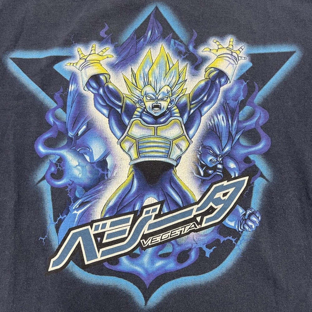Dragon Ball Z T-Shirt Mens L Navy Blue Vegeta Graphic Print Cotton Tee